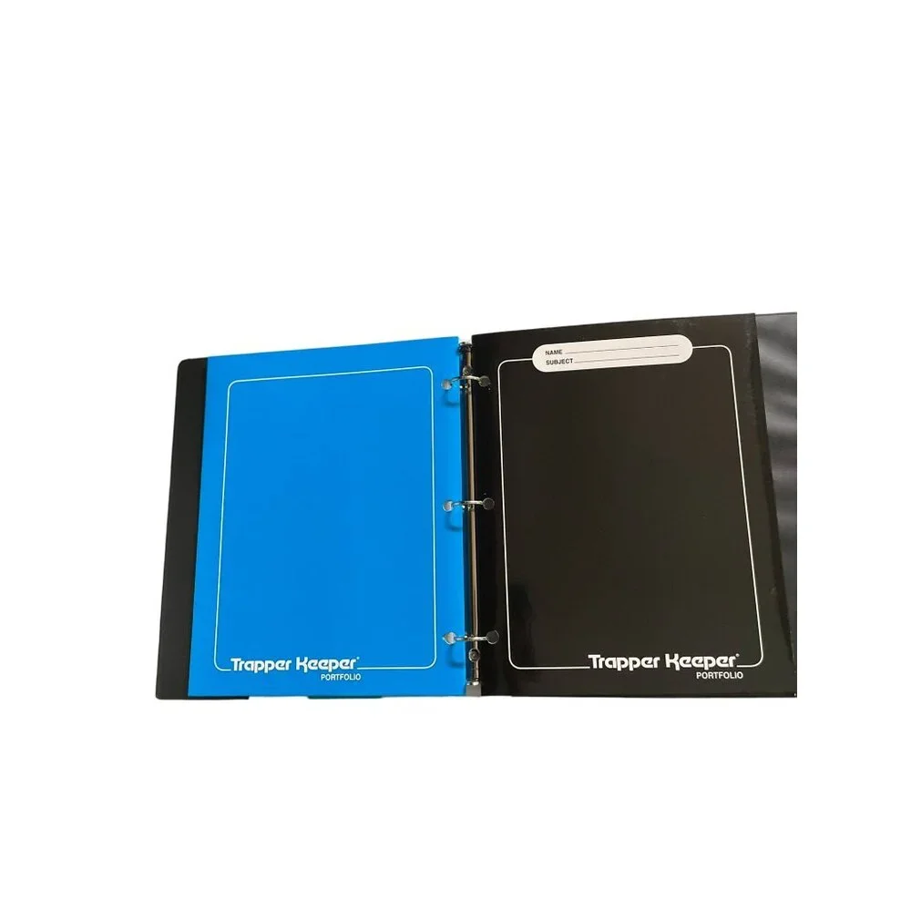 Mead Trapper Keeper NEW Black Pink Blue Geometric
